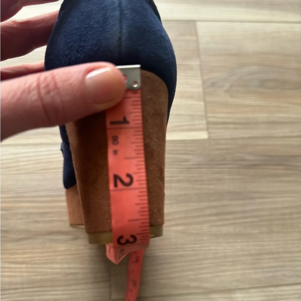 Pilcro and the Letterpress Navy Blue and Black Suede Leather Loafers